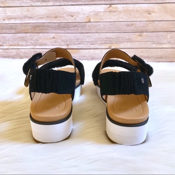 UGG Black Le Fluff Platform Sandals - Picture 7 of 8
